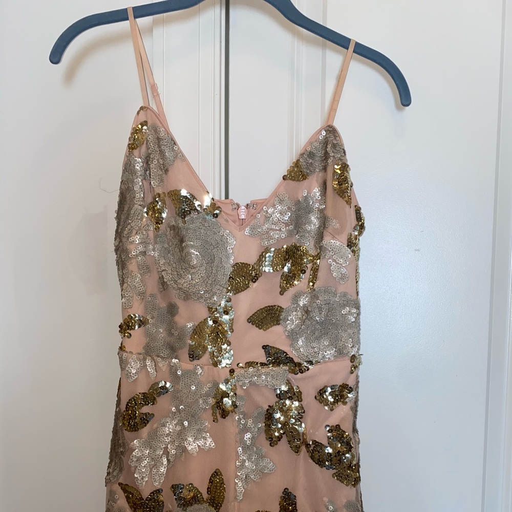 Sequined v-neck romper